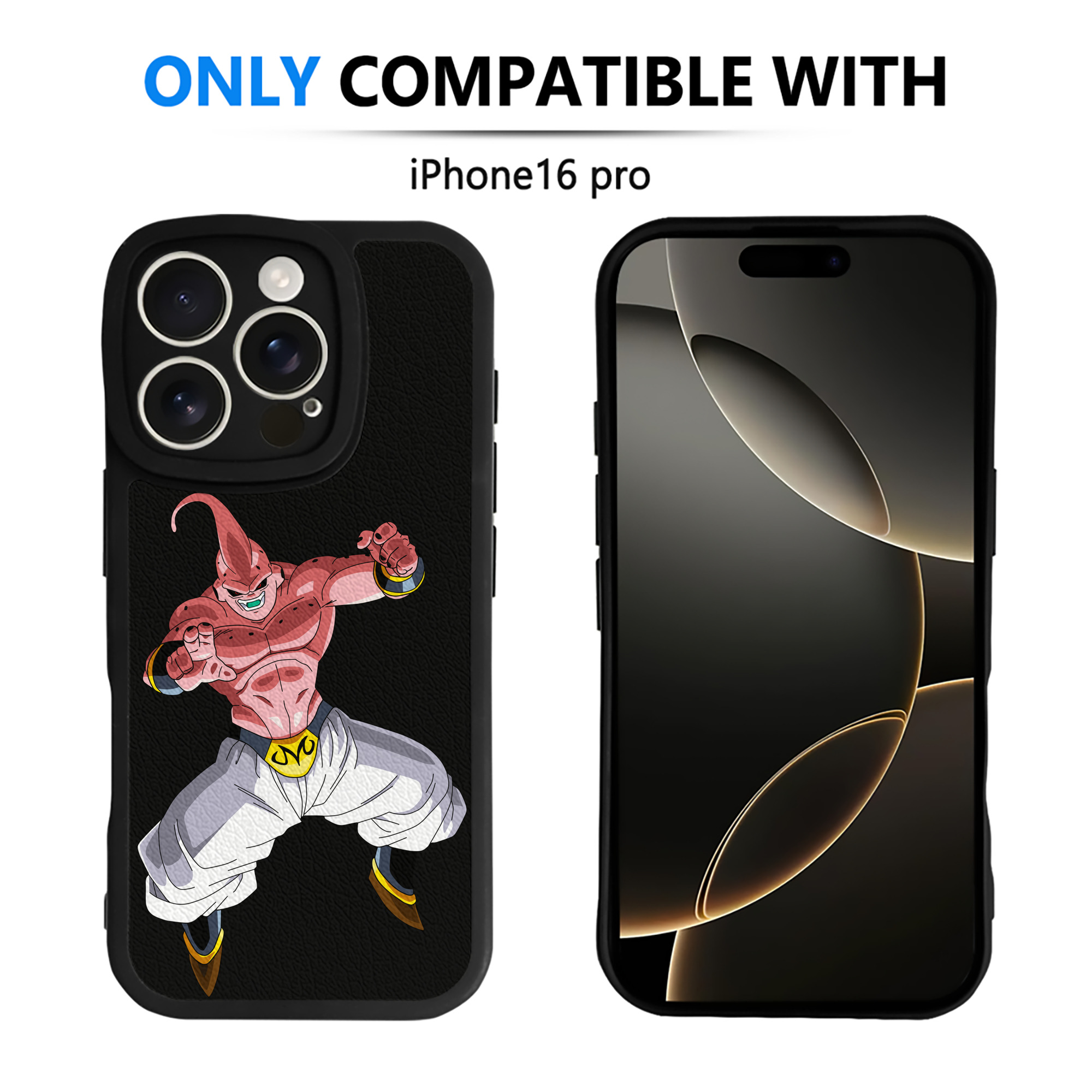 （画像用） ドラゴンボール 魔人ブウ DRAGON BALL Majin Buu 【iPhone 16シリーズ対応】シリコンスマホケース（レザー調） 材質：シリコン